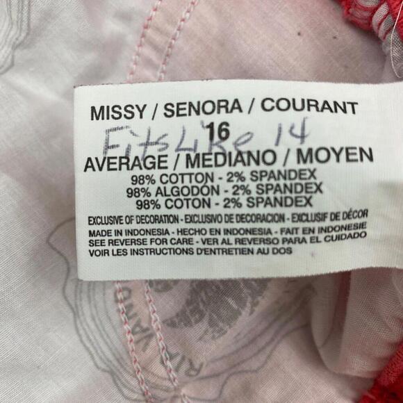 Gloria Vanderbilt Amanda Straight Leg Women's size 16 Medium Pink Denim Jeans - Picture 5 of 5